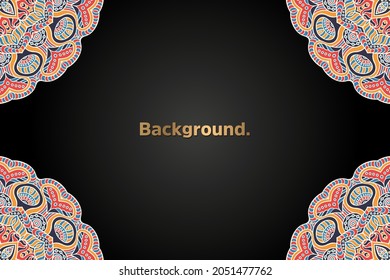 Luxury colorful background with mandala border