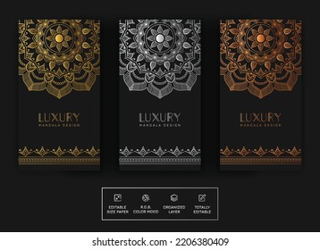 Luxury colorful mandala wedding card background for all