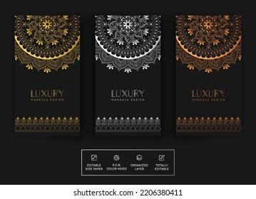 Luxury colorful mandala wedding card background for all