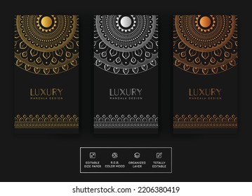 Luxury colorful mandala wedding card background for all