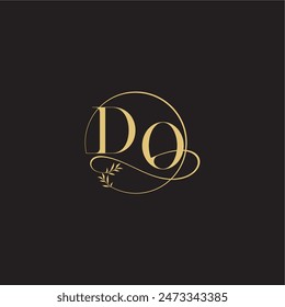 luxury concept DO circle and organic style wedding monogram design letter