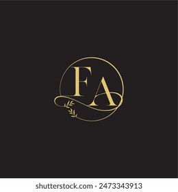 Concepto de lujo FA círculo y estilo orgánico de la boda monograma de diseño carta