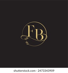 Concepto de lujo FB círculo y estilo orgánico de la boda monograma de diseño carta