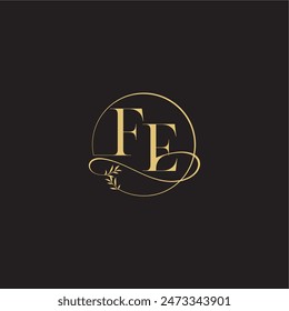 luxury concept FE circle and organic style wedding monogram design letter