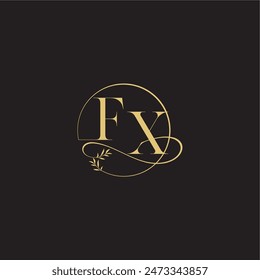 luxury concept FX circle and organic style wedding monogram design letter
