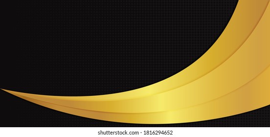 Luxury concept gold metallic overlap layer curve shape design. vector illustration.