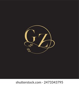luxury concept wedding monogram design letter circle and organic style GZ