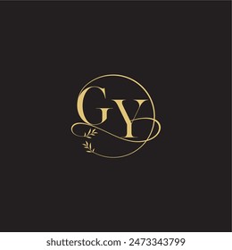 luxury concept wedding monogram design letter circle and organic style GY