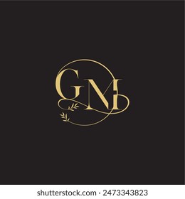 luxury concept wedding monogram design letter circle and organic style GM