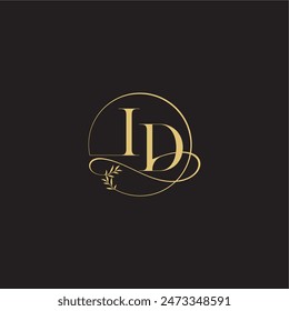 luxury concept wedding monogram design letter circle and organic style ID