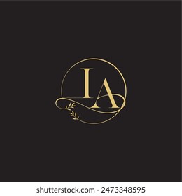 luxury concept wedding monogram design letter circle and organic style IA