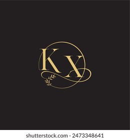 luxury concept wedding monogram design letter circle and organic style KX