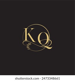 luxury concept wedding monogram design letter circle and organic style KQ
