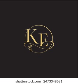 luxury concept wedding monogram design letter circle and organic style KE