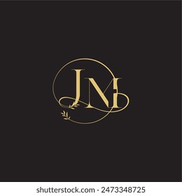 luxury concept wedding monogram design letter circle and organic style JM