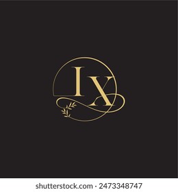 luxury concept wedding monogram design letter circle and organic style IX