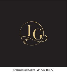 luxury concept wedding monogram design letter circle and organic style IG