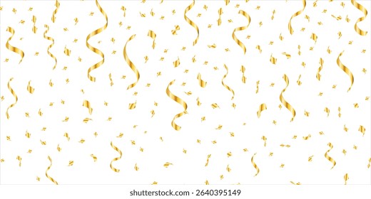 Luxury confetti flying for celebration party banner, Falling shiny gold confetti isolated on white background, Decoration Birthday, Holiday, New Year, Carnival festivity, confetti, serpentine, tinsel.