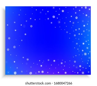 Luxury confetti isolated on blue background. Vector illustration. New particles. White bright, shiny, chaotic snowflakes for celebrations, anniversary and holidays.