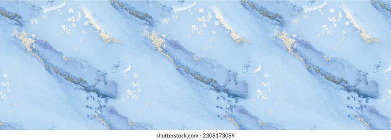 Luxury Copper Glitter. Foil Gradient Background. Blue Marble Watercolor. Light Elegant Watercolor. Gold Art Paint. Alcohol Ink Marble. Modern Seamless Ink Template. Vector Ink Marble. Foil Watercolor