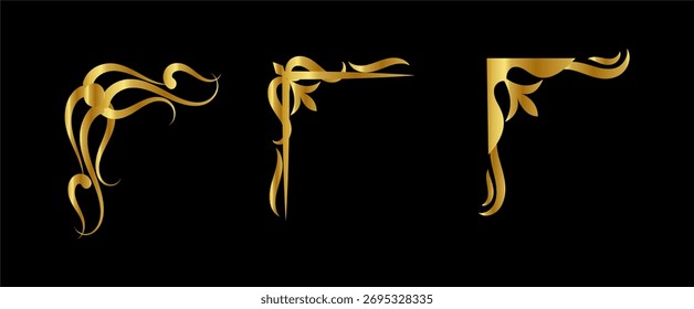 luxury corner frame set vector