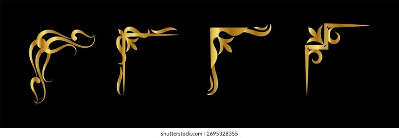 luxury corner frame set vector