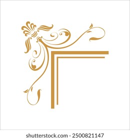 Luxury corner shape vector element