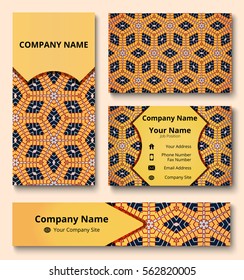 Luxury corporate identity mock-up of banner, business and invitation cards of orange, blue, brown, white, and gray shades. Professional branding design kit. Stationery set