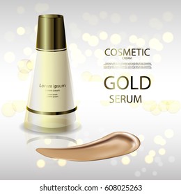 Luxury cosmetic Bottle package skin care cream, Beauty cosmetic product poster, with Bokeh background