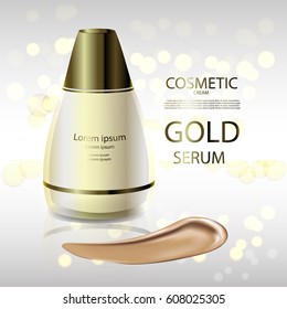 Luxury cosmetic Bottle package skin care cream, Beauty cosmetic product poster, with Bokeh background