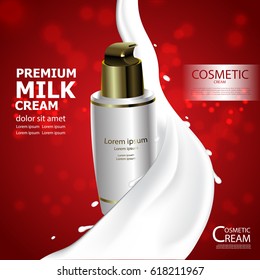 Luxury cosmetic Bottle package skin care cream, Beauty cosmetic product poster, with Bokeh background