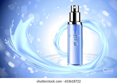 Luxury cosmetic Bottle package skin care cream, Beauty cosmetic product poster, with Bokeh background