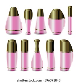 Luxury Cosmetic Bottle Set Isolated Background Stock Vector (Royalty