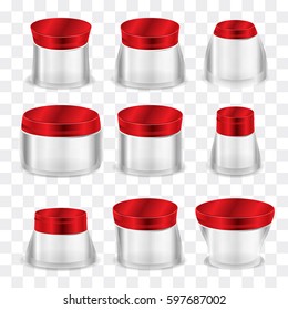 Luxury cosmetic bottle set with isolated background