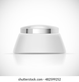 Luxury cosmetic packaging with silver cap and blank space for your design isolated vector illustration