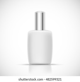 Luxury cosmetic packaging with silver cap and blank space for your design isolated vector illustration