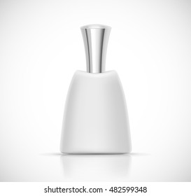 Luxury cosmetic packaging with silver cap and blank space for your design isolated vector illustration