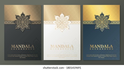 fondo de portada de lujo con textura de mandala