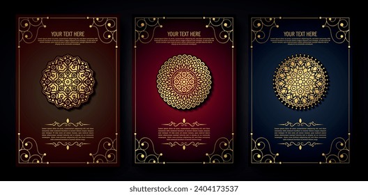 luxury cover background with mandala texture