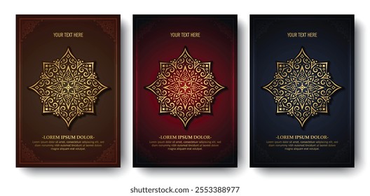 luxury cover background with mandala texture