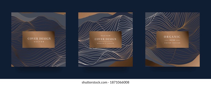 Luxury cover design and social media stories and post template vector set.	
