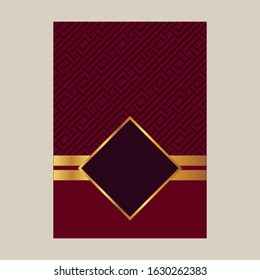 Luxury cover page design with pattern background, antique greeting card, ornate page cover, ornamental pattern template for design