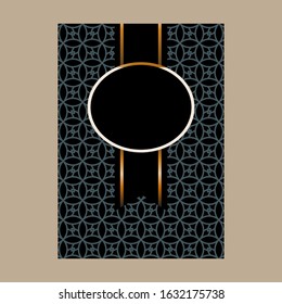 Luxury cover page design with pattern background, antique greeting card, ornate page cover, ornamental pattern template for design