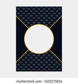 Luxury cover page design with pattern background, antique greeting card, ornate page cover, ornamental pattern template for design