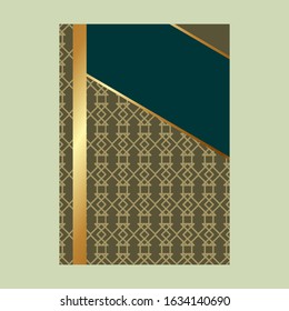 Luxury cover page design with pattern background, antique greeting card, ornate page cover, ornamental pattern template for design