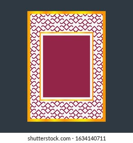 Luxury cover page design with pattern background, antique greeting card, ornate page cover, ornamental pattern template for design