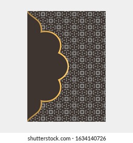 Luxury cover page design with pattern background, antique greeting card, ornate page cover, ornamental pattern template for design