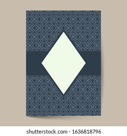 Luxury cover page design with pattern background, antique greeting card, ornate page cover, ornamental pattern template for design