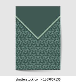 Luxury cover page design with pattern background, antique greeting card, ornate page cover, ornamental pattern template for design