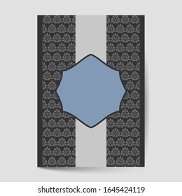 Luxury cover page design with pattern background, antique greeting card, ornate page cover, ornamental pattern template for design